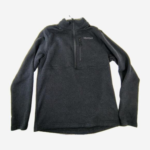 Marmot Dropline 1/2 Zip Fleece Womens Large Black Pullover Sweater Lightweight - Picture 13 of 14